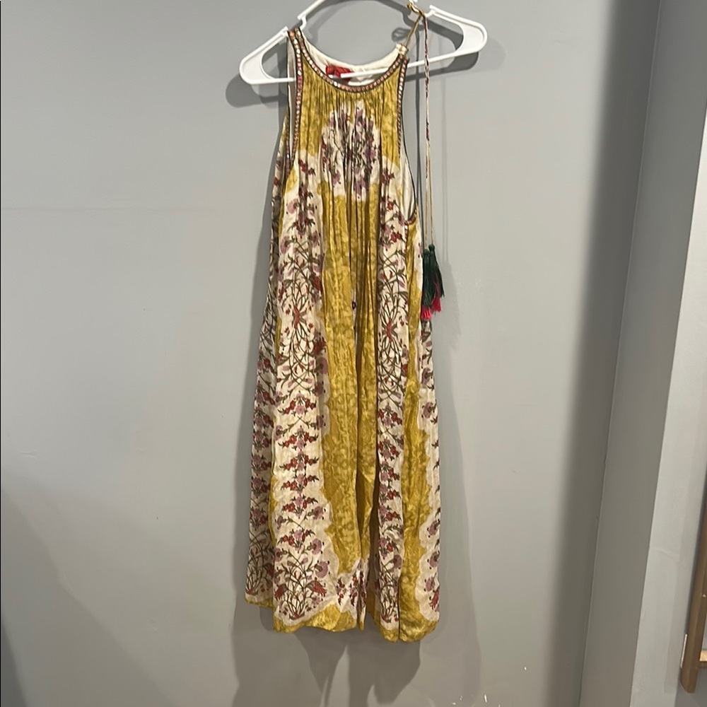 Bohemian Yellow and Cream Maxi Dress